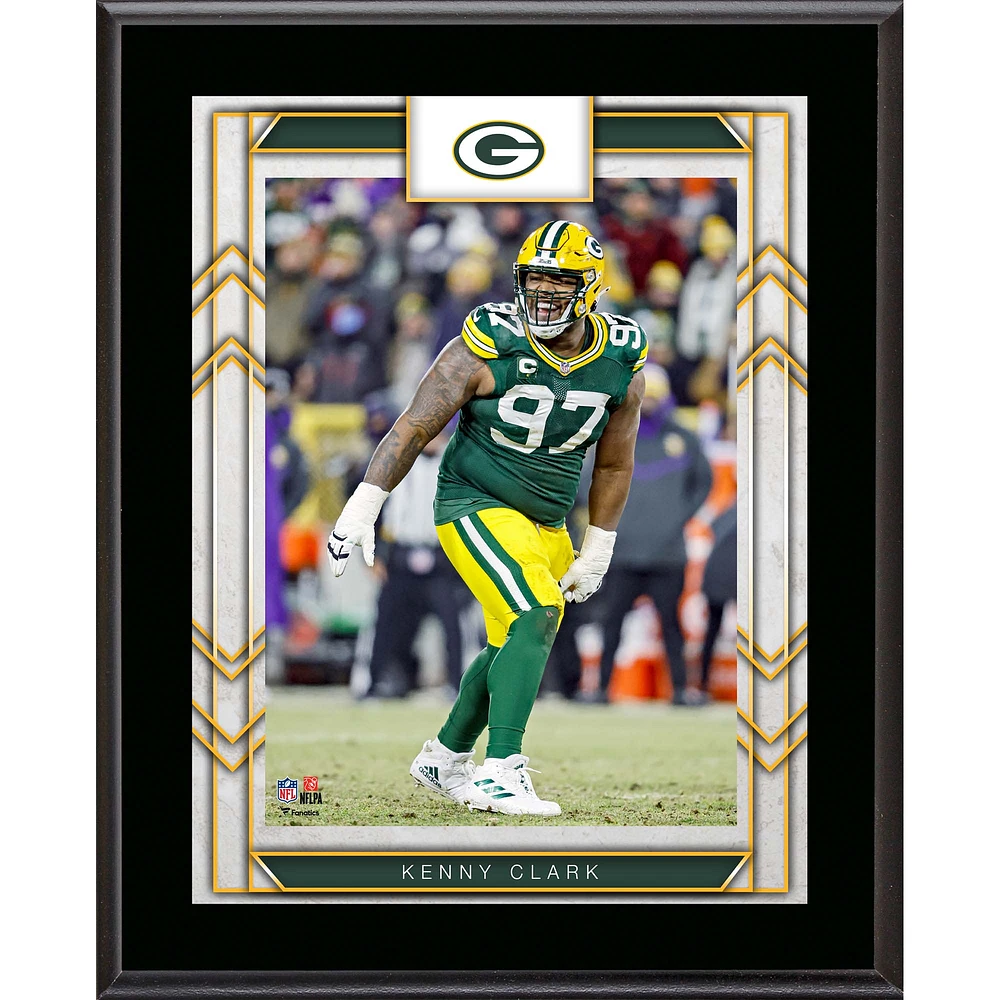 Plaque de joueur sublimée encadrée de 10,5" x 13" des Packers de Green Bay de Kenny Clark