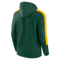 Men's Fanatics  Heather Green Bay Packers Gains Full-Zip Hoodie