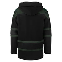 Men's '47 Black Green Bay Packers Dark Pop Lace-Up Pullover Hoodie