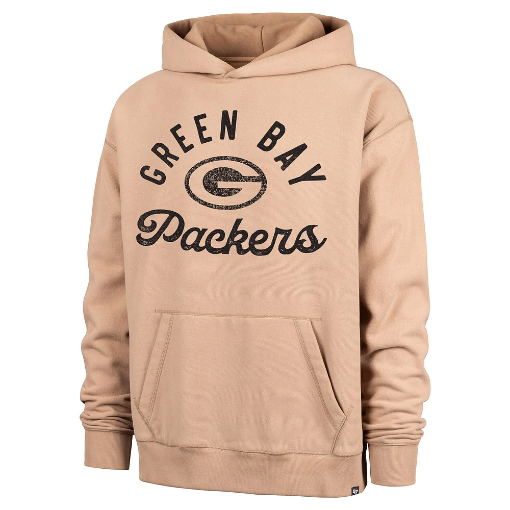 Sweat à capuche Dusted Bowline River pour homme '47 Khaki Green Bay Packers