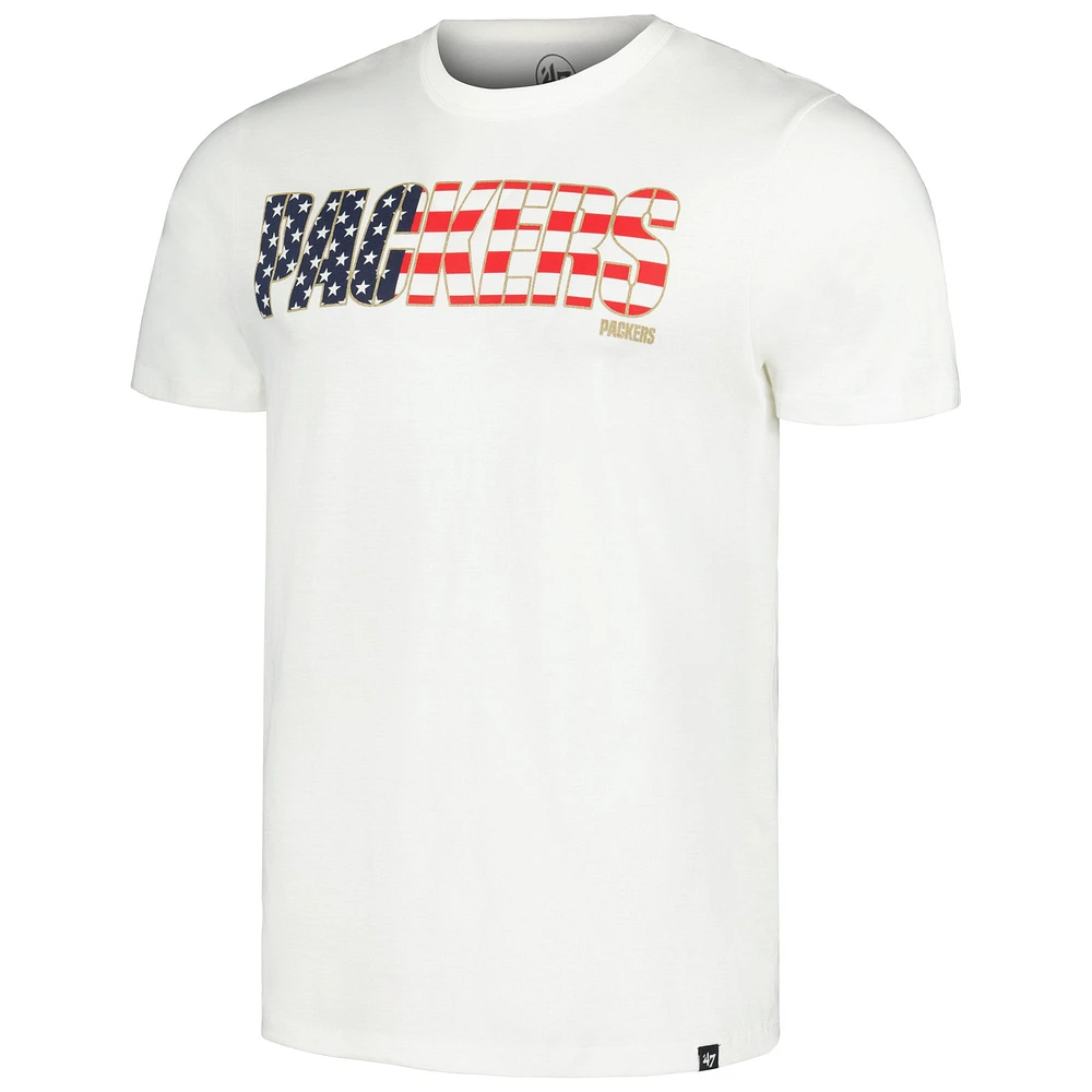 Men's '47 White Green Bay Packers Flag Script Franklin T-Shirt