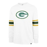 Men's '47 White Green Bay Packers Gridiron Premier Brex Long Sleeve T-Shirt