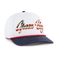 Men's '47 White Green Bay Packers Patriotic Overhand Hitch Adjustable Hat