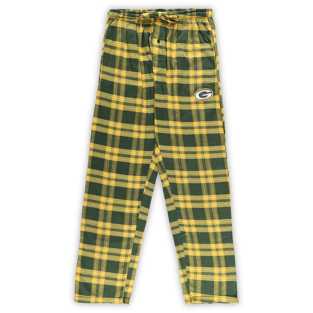 Men's Concepts Sport Green/Black Green Bay Packers Big & Tall Flannel Sleep Set