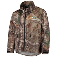 Dunbrooke Realtree Camo Green Bay Packers Circle Sportsman Veste imperméable repliable à fermeture éclair intégrale pour homme