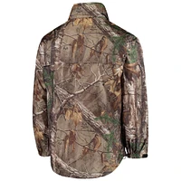Dunbrooke Realtree Camo Green Bay Packers Circle Sportsman Veste imperméable repliable à fermeture éclair intégrale pour homme