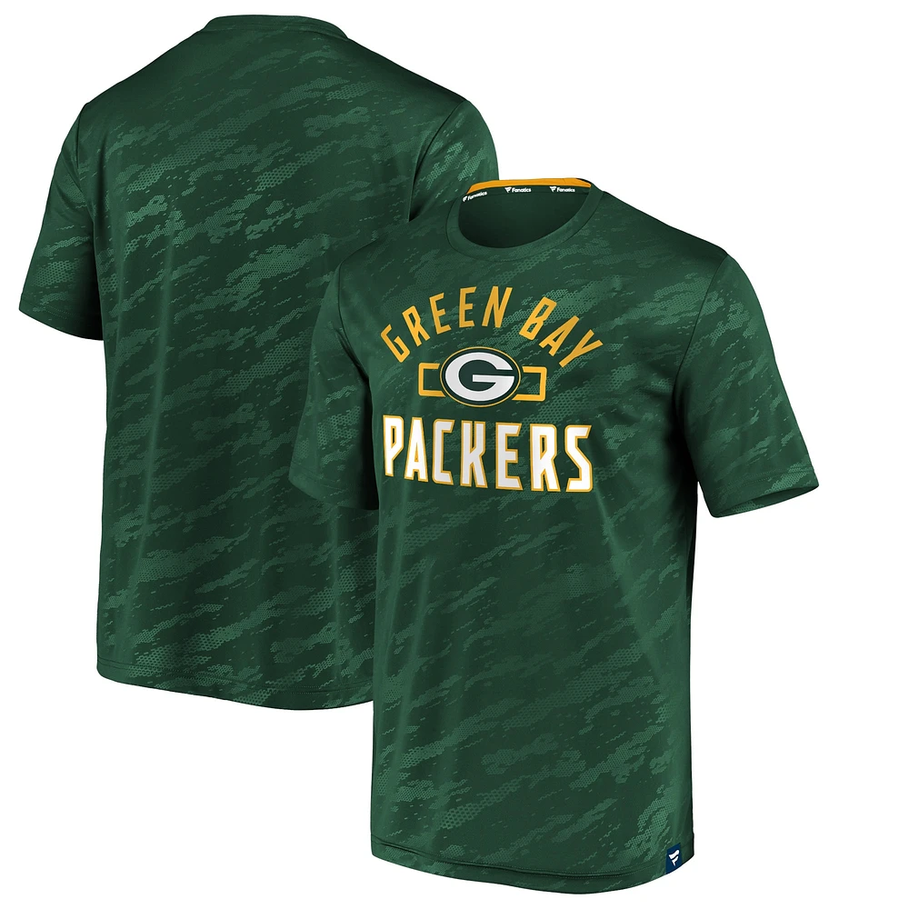 T-shirt vert Green Bay Packers Iconic Defender Stealth Arc de marque Fanatics pour homme