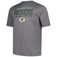 Men's Fanatics Heather Gray Green Bay Packers Big & Tall Top Notch T-Shirt
