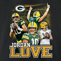 T-shirt graphique pour homme Fanatics Jordan Love Black Green Bay Packers Notorious Player
