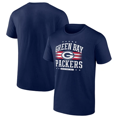 T-shirt Americana Fanatics pour hommes, bleu marine, Green Bay Packers