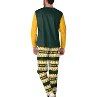 Men's  FOCO Green Bay Packers Wordmark Ugly Pajama Set