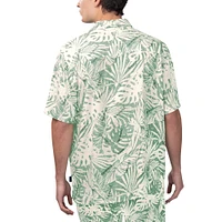 Men's Margaritaville Green Bay Packers Sandwashed Monstera Print Party Button-Up Shirt