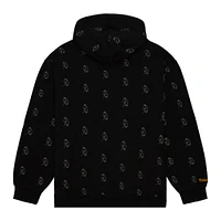 Men's Mitchell & Ness Black Green Bay Packers Allover Print Fleece Pullover Hoodie