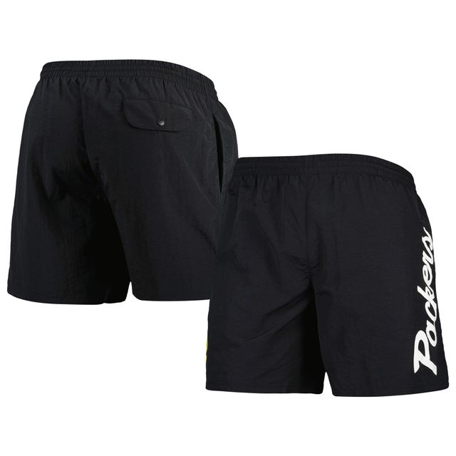 Short en nylon Essentials de l'équipe Green Bay Packers Mitchell & Ness pour homme, noir