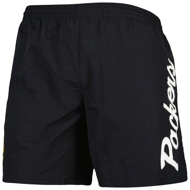 Short en nylon Essentials de l'équipe Green Bay Packers Mitchell & Ness pour homme, noir