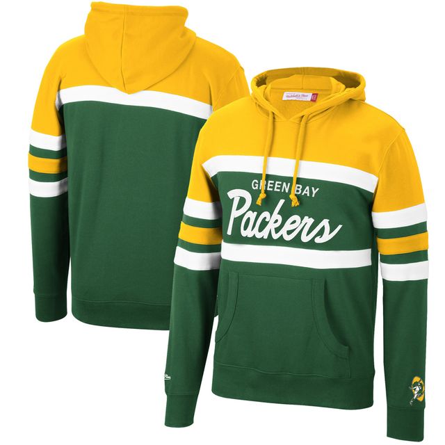 Pull pour hommes Mitchell & Ness Green Bay Packers Head Coach vert/or - Chandail à capuchon