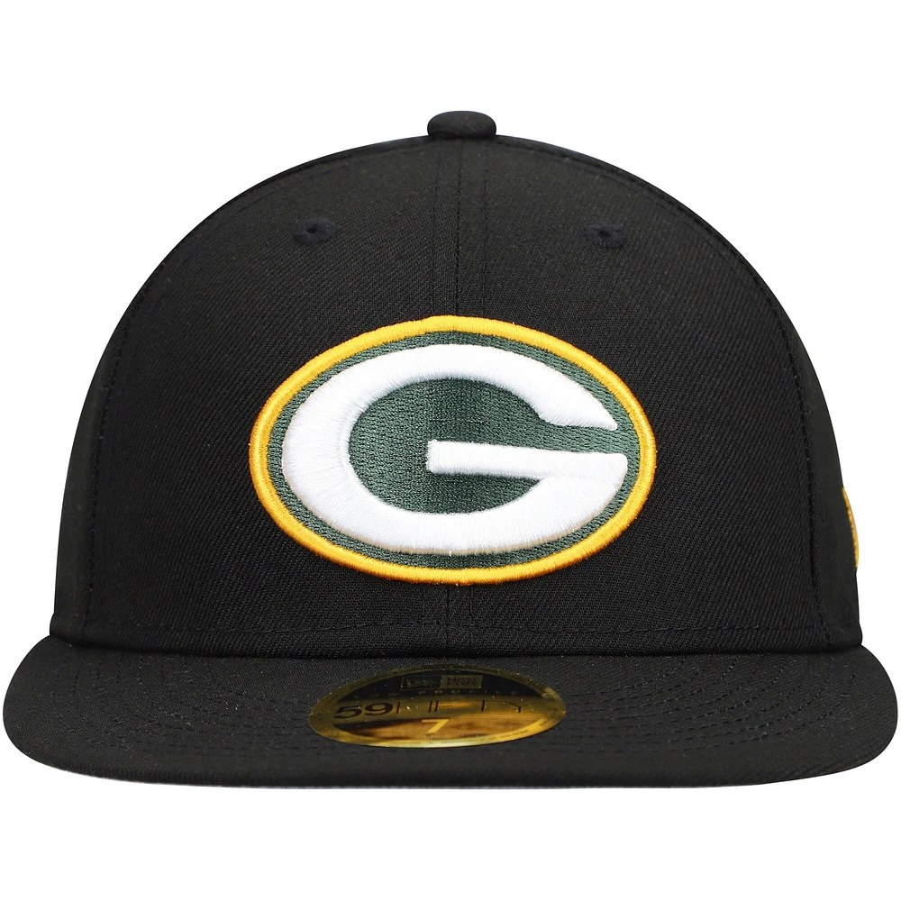 Casquette ajustée 59FIFTY à profil bas Green Bay Packers Omaha New Era pour homme, noire