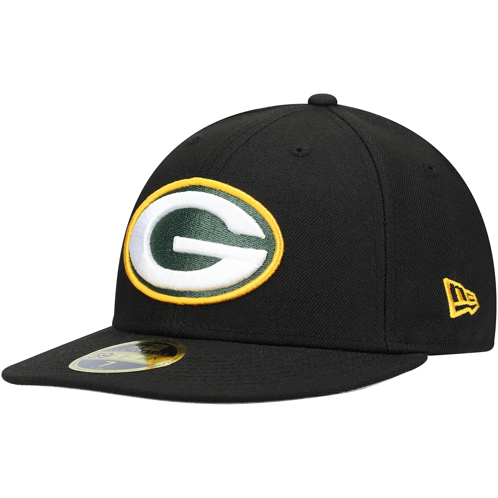 Casquette ajustée 59FIFTY à profil bas Green Bay Packers Omaha New Era pour homme, noire