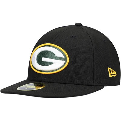 Casquette ajustée 59FIFTY à profil bas Green Bay Packers Omaha New Era pour homme, noire
