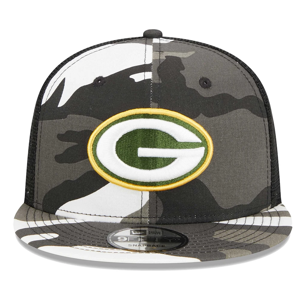 Men's New Era Camo Green Bay Packers Dark Trucker 9FIFTY Snapback Hat