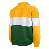 Men's New Era Green Bay Packers Big & Tall Throwback Colorblock Pullover Hoodie