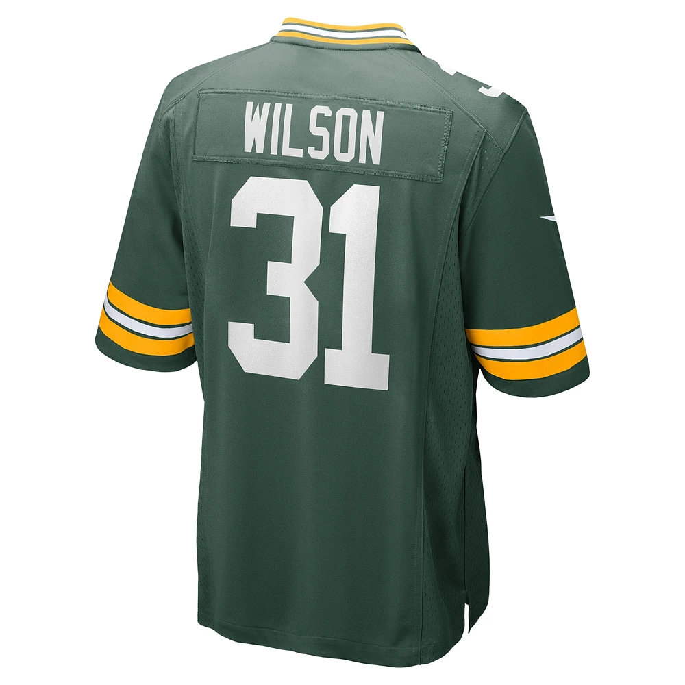 Maillot de match Nike Emanuel Wilson pour homme, vert, Green Bay Packers