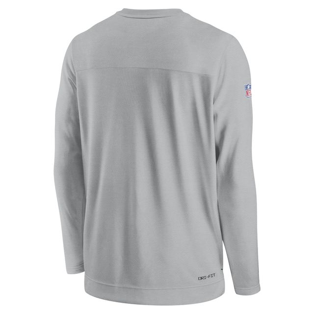 T-shirt à manches longues pour homme Nike Green Bay Packers Sideline Lockup Performance - Gris