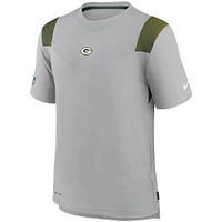 Men's Nike Gray Green Bay Packers Sideline Player UV Performance T-Shirt