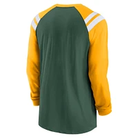 Men's Nike Green Bay Packers Rewind Classic Arc Raglan Long Sleeve T-Shirt