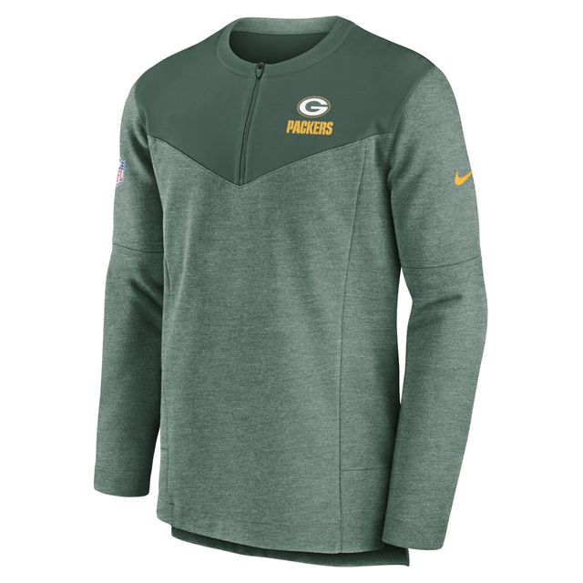 Nike Vert Green Bay Packers Sideline Lockup Performance pour homme - Haut à quart de zip
