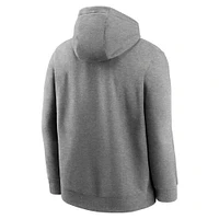 Men's Nike Heathered Gray Green Bay Packers Rewind Club Fleece Pullover Hoodie