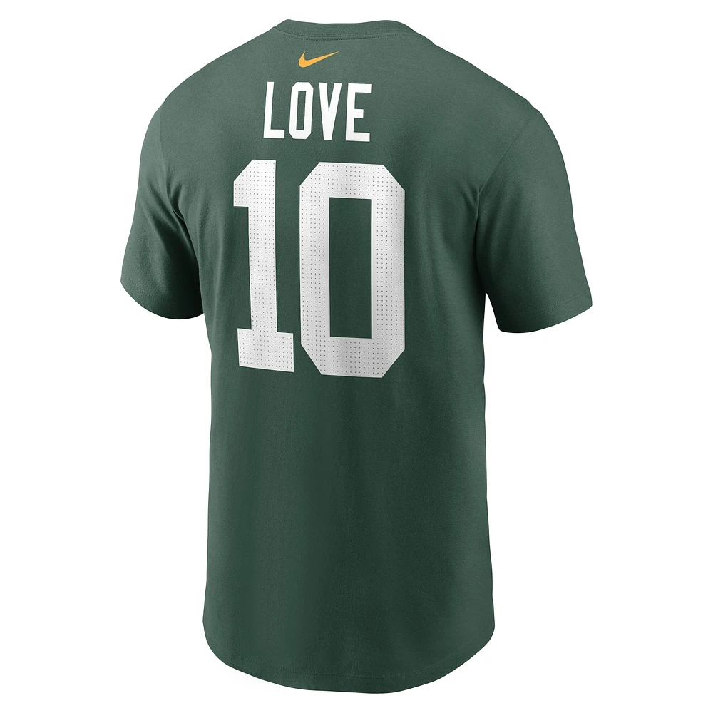 Men's Nike Jordan Love Green Bay Packers Player Name & Number T-Shirt