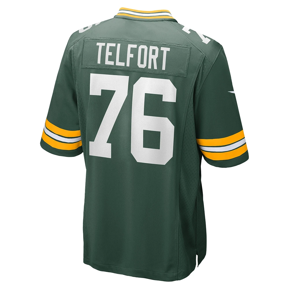 Maillot de match Nike Kadeem Telfort vert Green Bay Packers pour homme