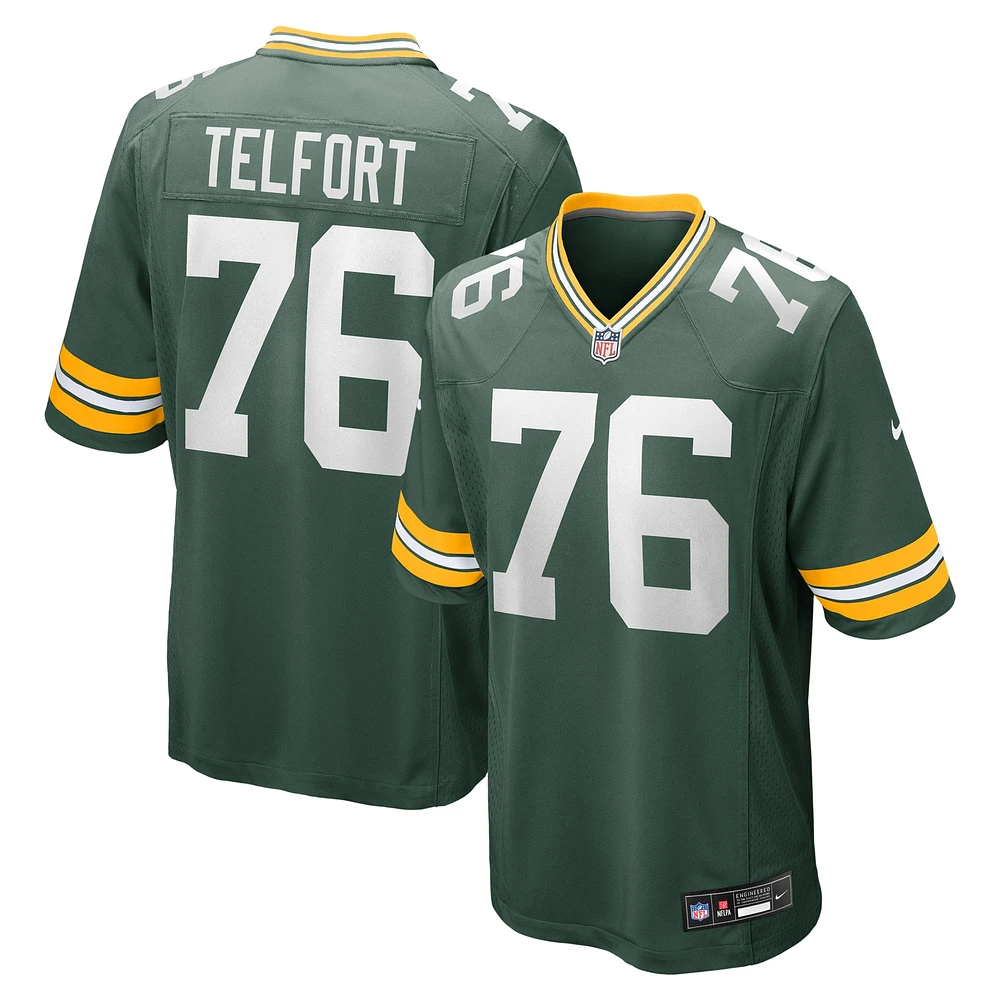 Maillot de match Nike Kadeem Telfort vert Green Bay Packers pour homme