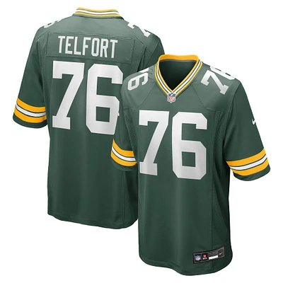 Maillot de match Nike Kadeem Telfort vert Green Bay Packers pour homme