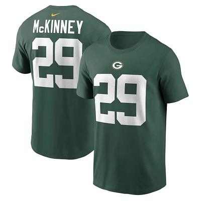 T-shirt Nike Xavier McKinney pour homme avec nom et numéro des Packers de Green Bay