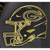 Men's Pro Standard Black Green Bay Packers Full-Zip Varsity Jacket