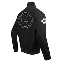 Men's Pro Standard Black Green Bay Packers Paint The City Twill Full-Zip Jacket