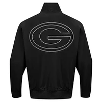 Men's Pro Standard Black Green Bay Packers Paint The City Twill Full-Zip Jacket