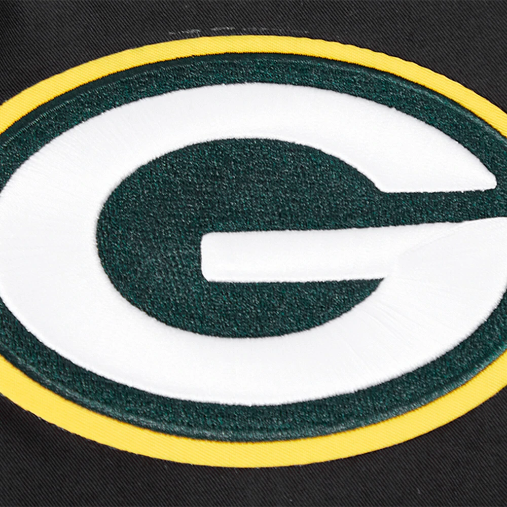 Men's Pro Standard Black Green Bay Packers Paint The City Twill Full-Zip Jacket