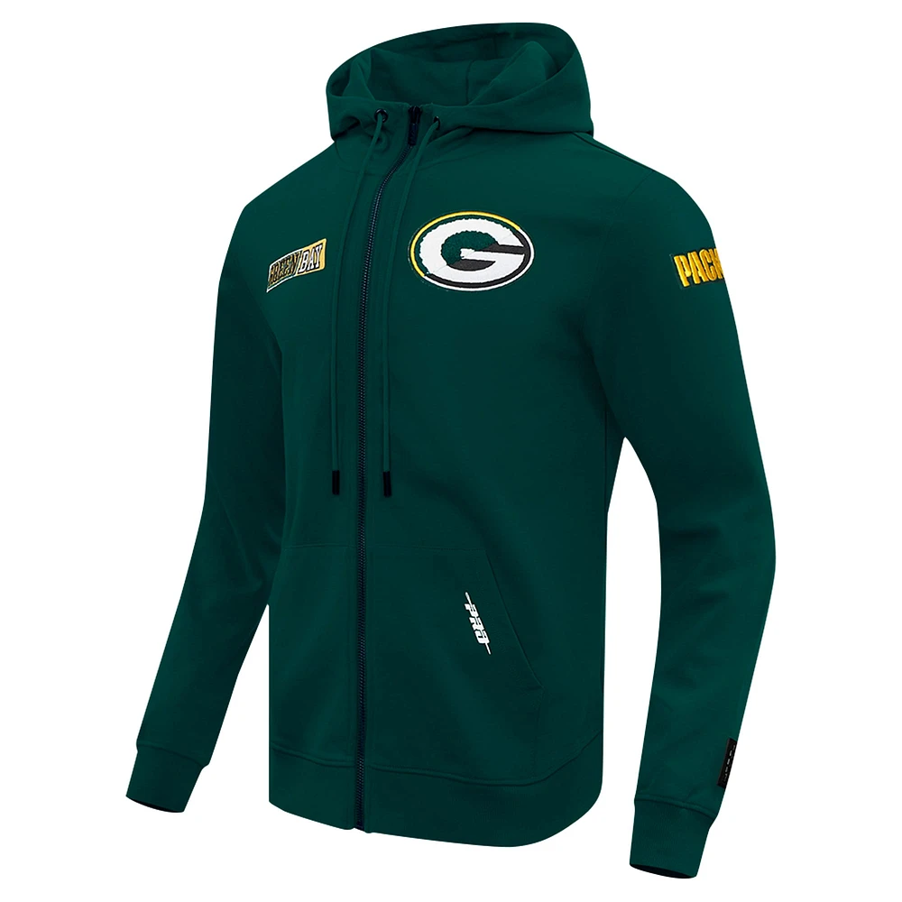 Men's Pro Standard  Green Bay Packers Split Logo Double Knit Full-Zip Hoodie
