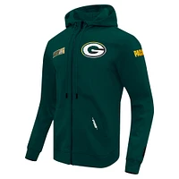 Men's Pro Standard  Green Bay Packers Split Logo Double Knit Full-Zip Hoodie
