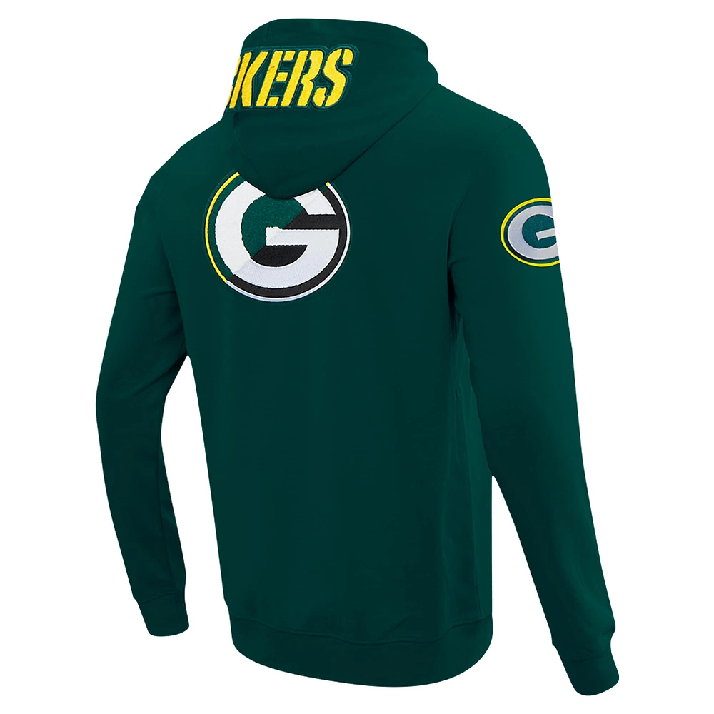 Men's Pro Standard  Green Bay Packers Split Logo Double Knit Full-Zip Hoodie