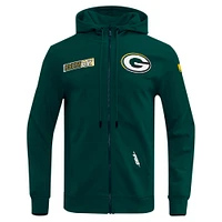 Men's Pro Standard  Green Bay Packers Split Logo Double Knit Full-Zip Hoodie