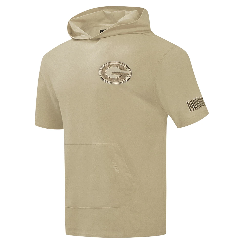 Sweat à capuche manches courtes pour homme Pro Standard Tan Green Bay Packers Neutrals Capsule