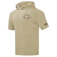 Sweat à capuche manches courtes pour homme Pro Standard Tan Green Bay Packers Neutrals Capsule
