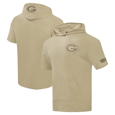 Sweat à capuche manches courtes pour homme Pro Standard Tan Green Bay Packers Neutrals Capsule
