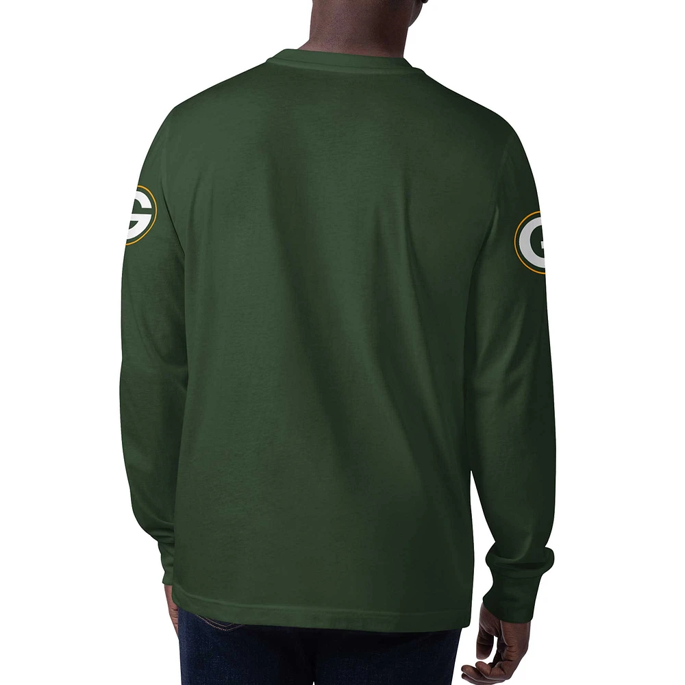 Men's Starter Green Bay Packers Clutch Hit Long Sleeve T-Shirt