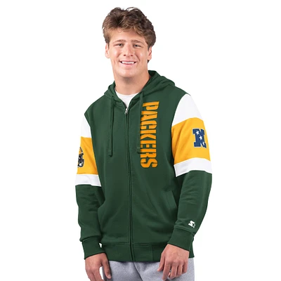 Sweat à capuche zippé Extreme Starter Green Bay Packers pour homme