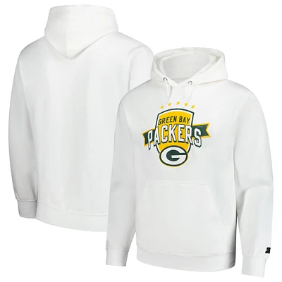 Sweat à capuche vintage pour homme Starter White Green Bay Packers